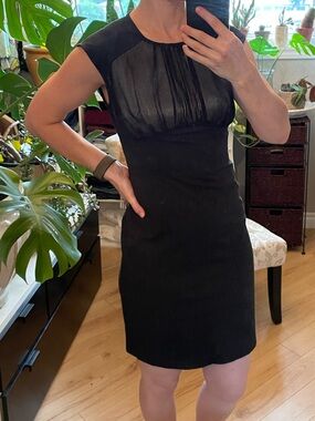 Suzy Shier Sz S Pinstriped Sleeveless Dress
